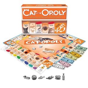 Late for the Sky CAT-opoly Board Game White, Large NWT